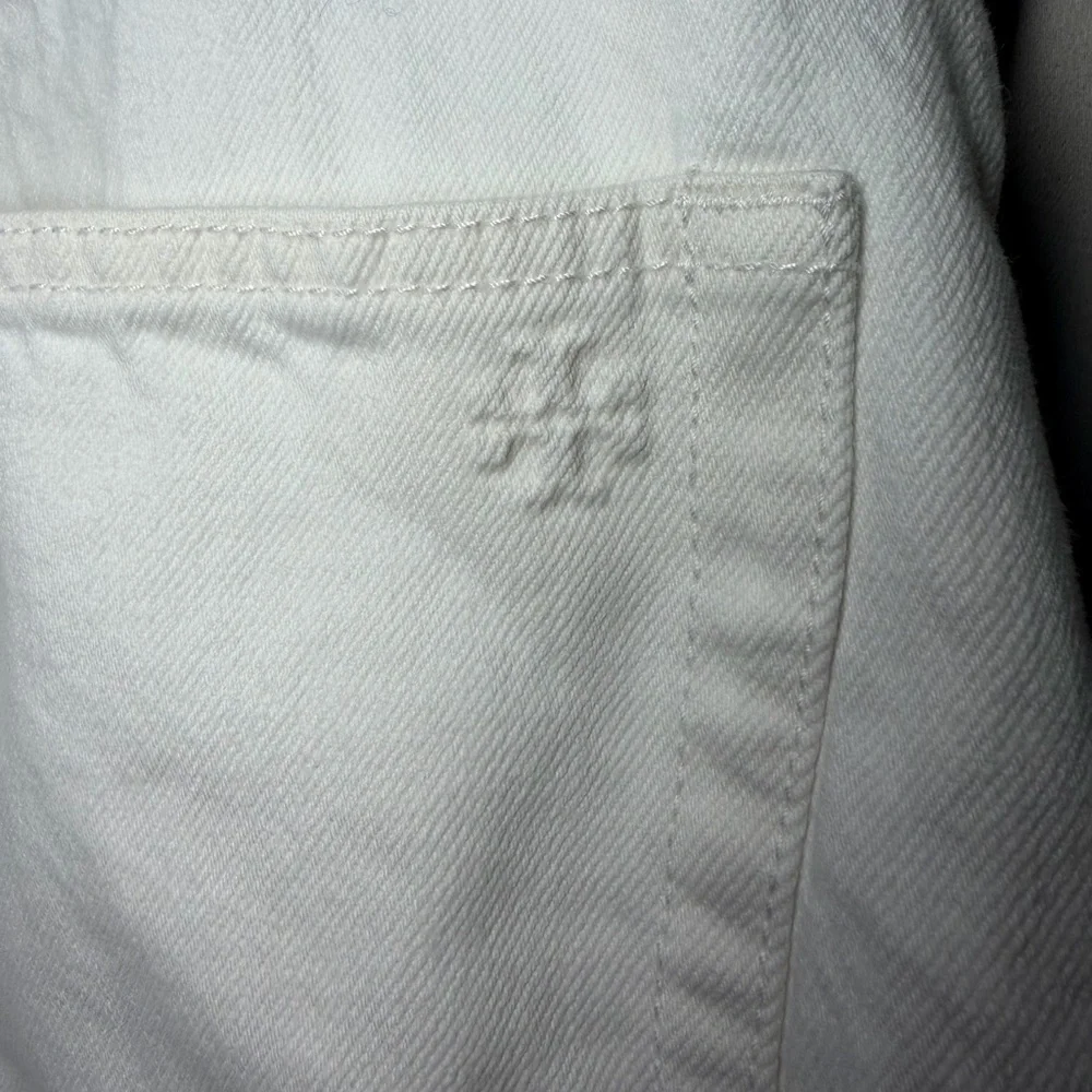 Tory Burch White‎ Raw Hem Cropped Denim Jeans Size 30